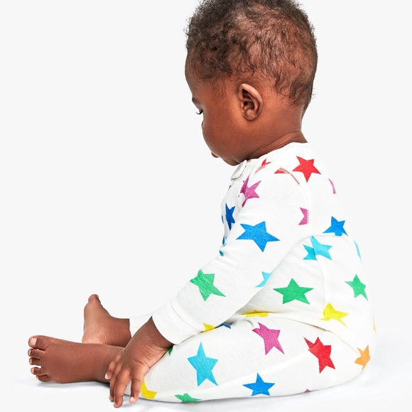 NWT Primary Baby organic zip romper in bright rainbow stars - Picture 3 of 11